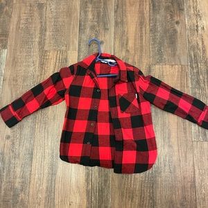 H&M RED AND BLACK PLAID TODDLER SHIRT